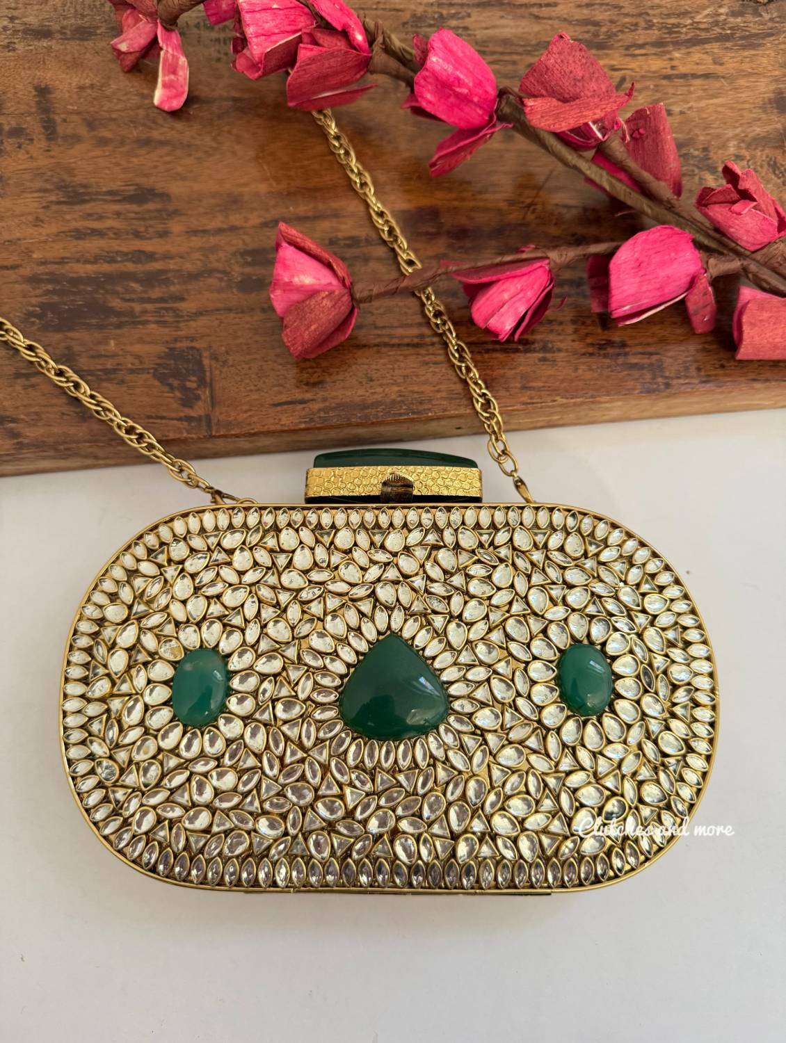 Aadya Kundan Mother of pearl luxury clutch