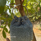 Hazel Rhinestone Bucket Bag Silver Blue