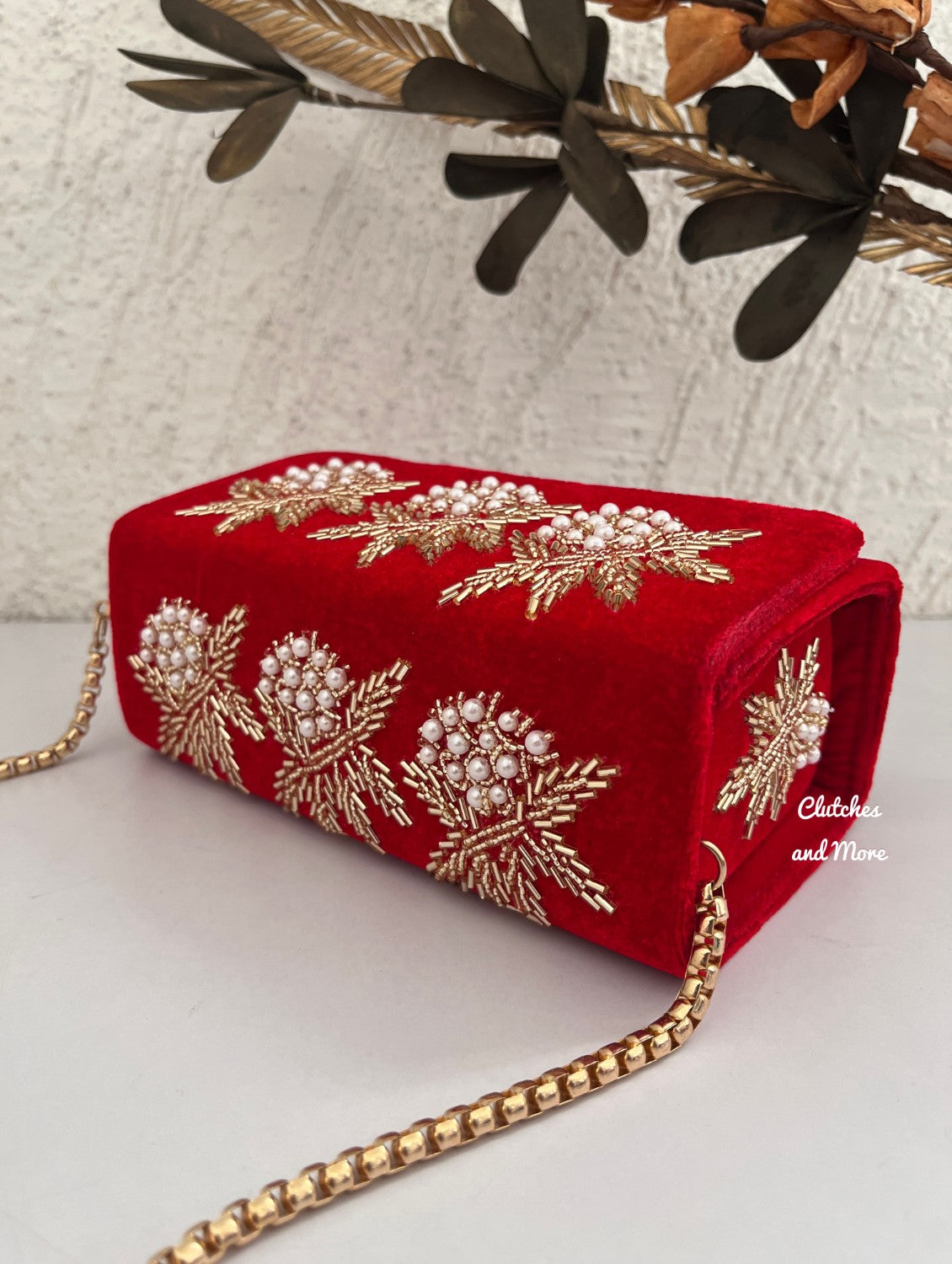 Ma Bella Box Clutch Red