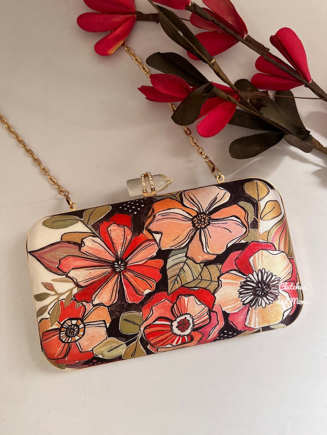 Poppy Multicoloured Floral Clutch