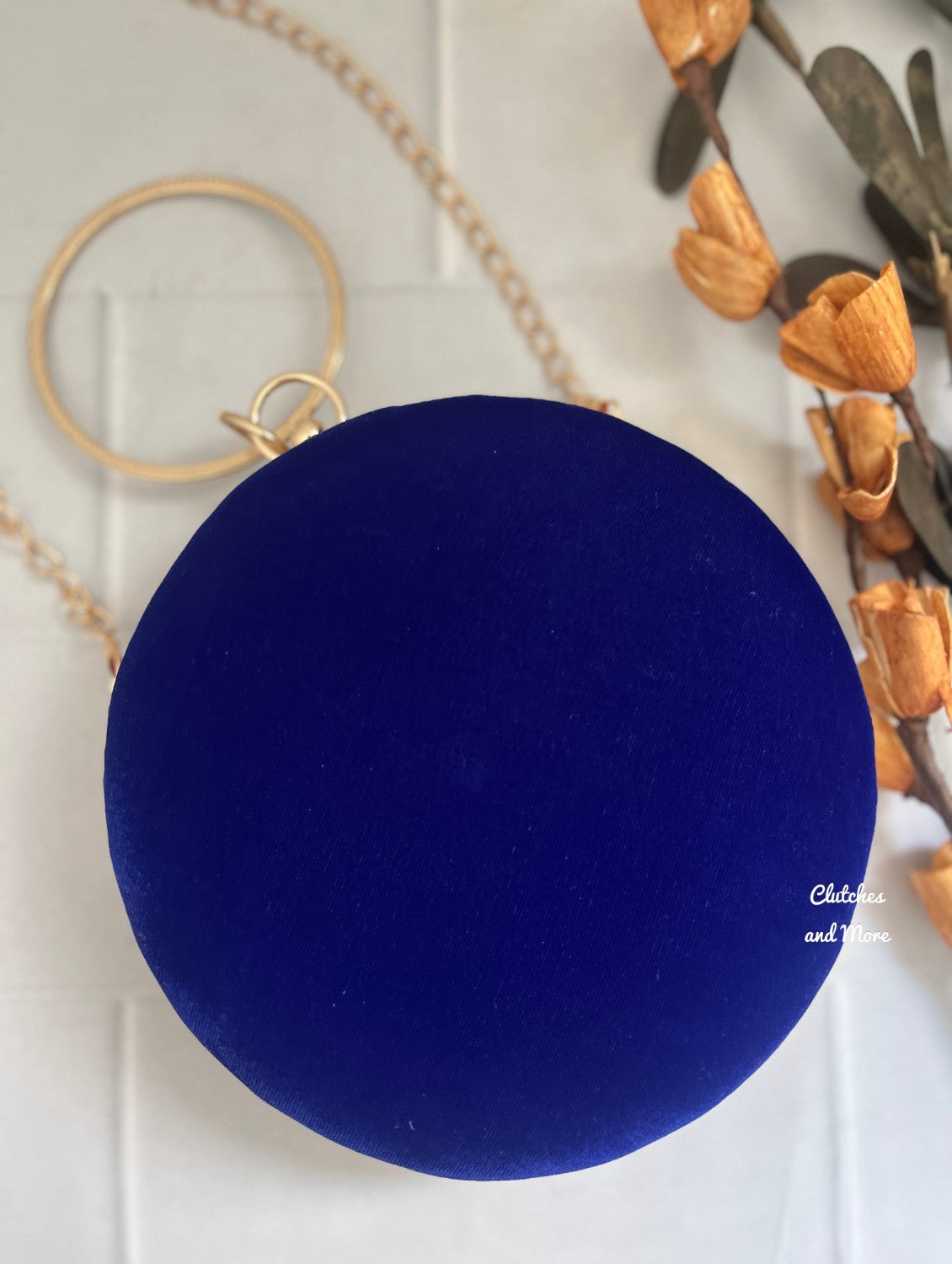 Chakra Blue Round Clutch