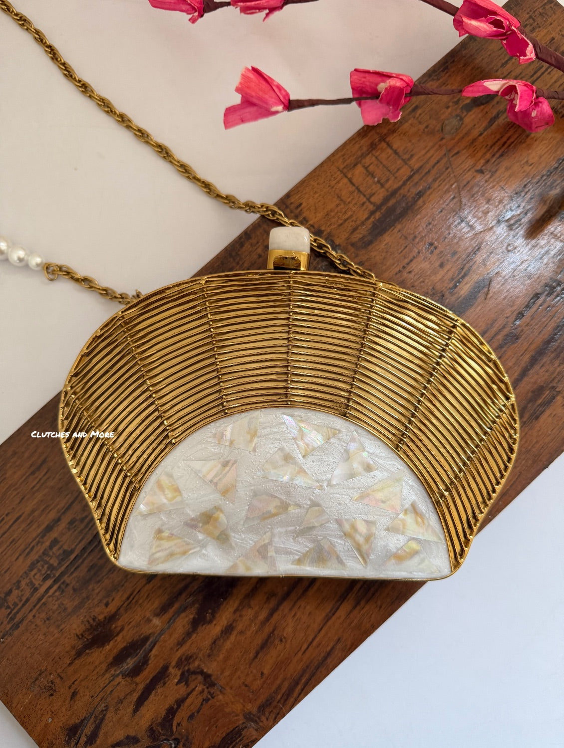 Aurelia Mother Of Pearl  Clutch