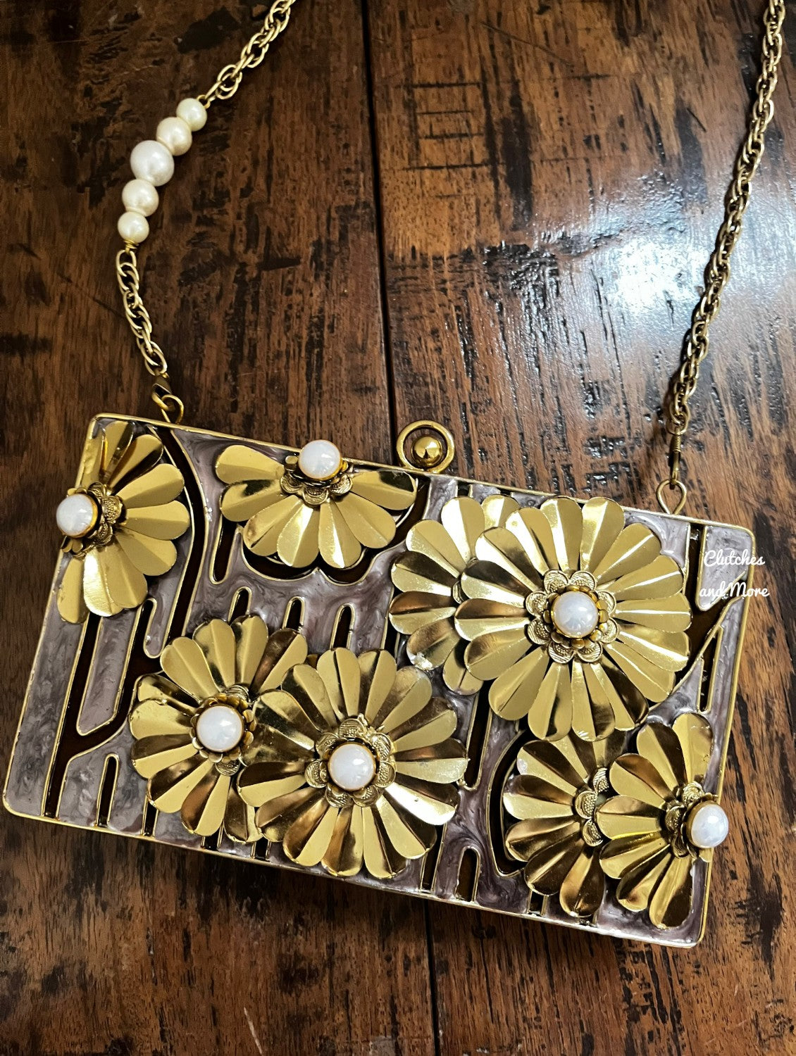 Floral Mother of Pearl Luxury Clutch