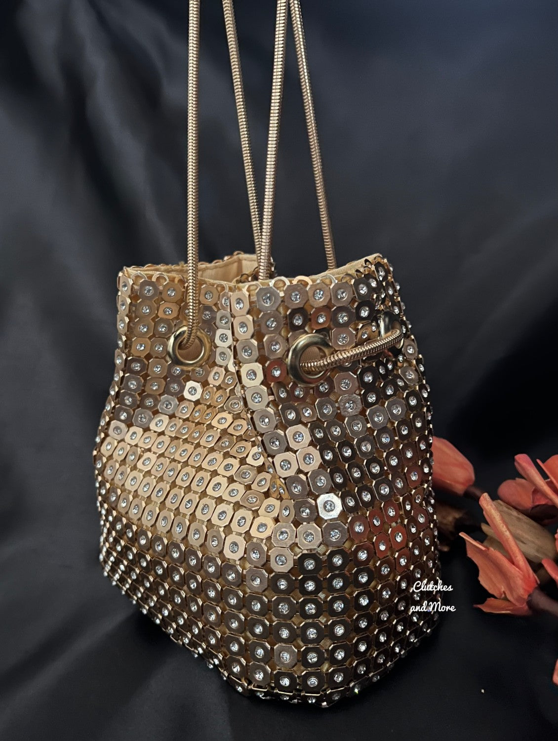 Gold Bucket Bag