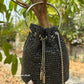 Hazel Rhinestone Bucket Bag Black
