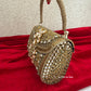 Mehnaaz Kundan Brass Clutch Gold White