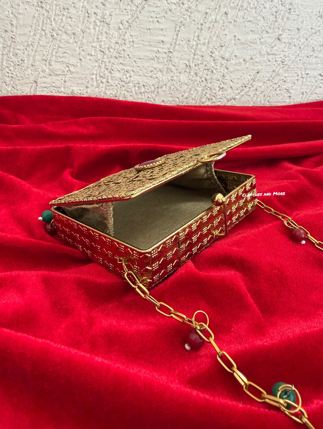 Mumtaz Mini Metal Jaal Bag Gold Multi