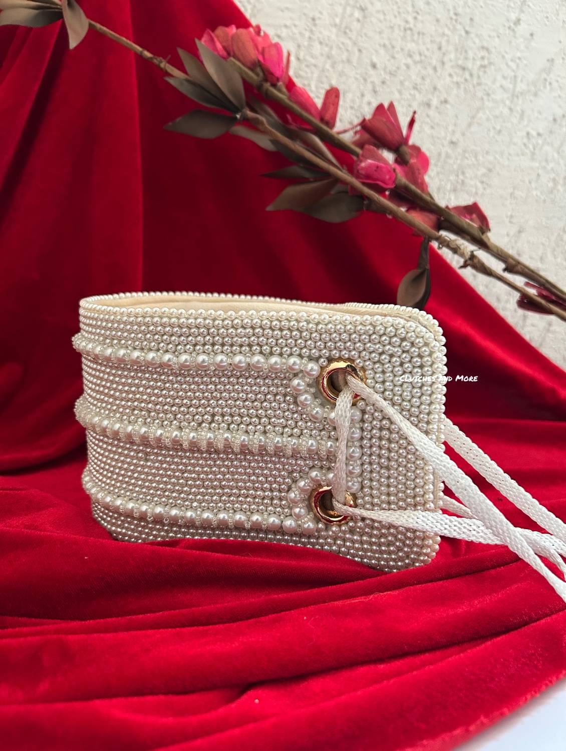 Pearl Droplet Bag White