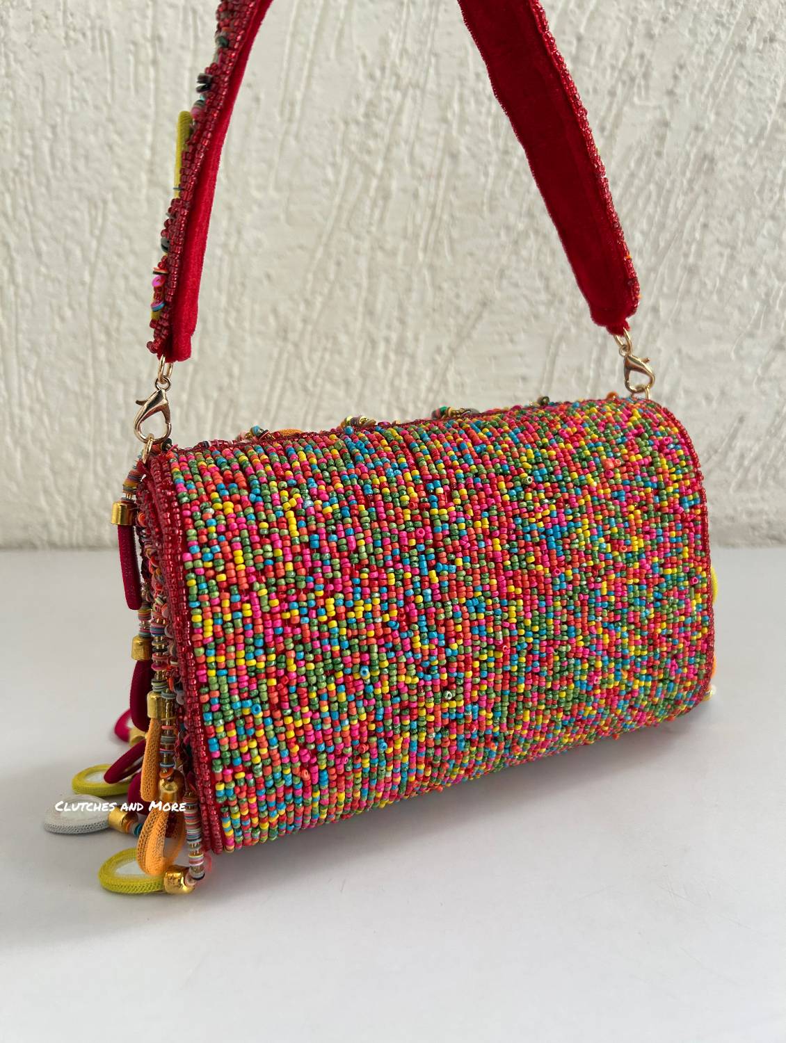 Mirror Flap Bag Multicolored ( Red Base )