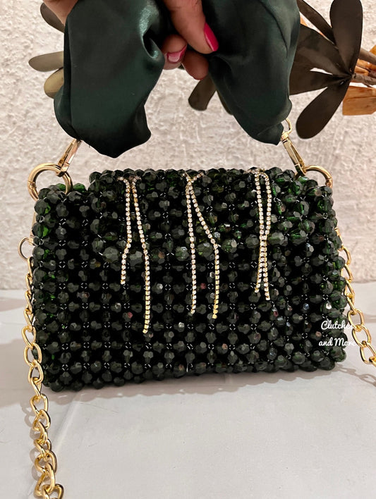 Celebrity Edit Crystal Bag Green