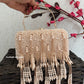 Rose Gold  Pearl Tassle Clutch