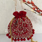 Red Ball Tassles Potli