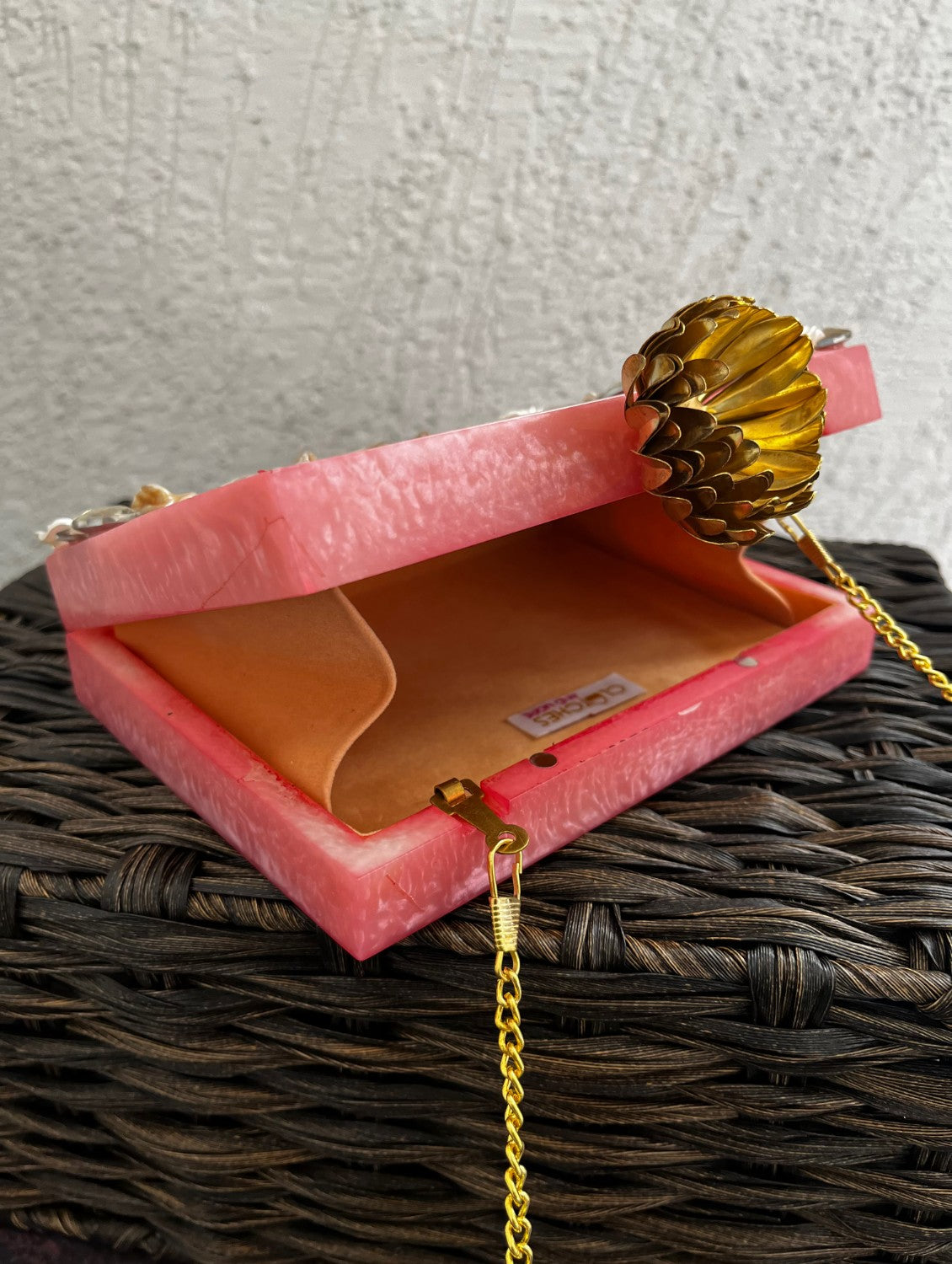 Light Pink Resin clutch with Name