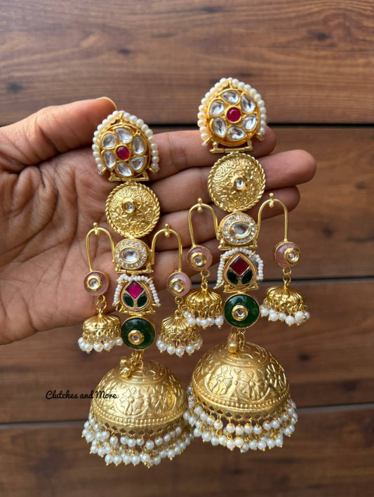 Haniya Gold Kashmiri Jhumka