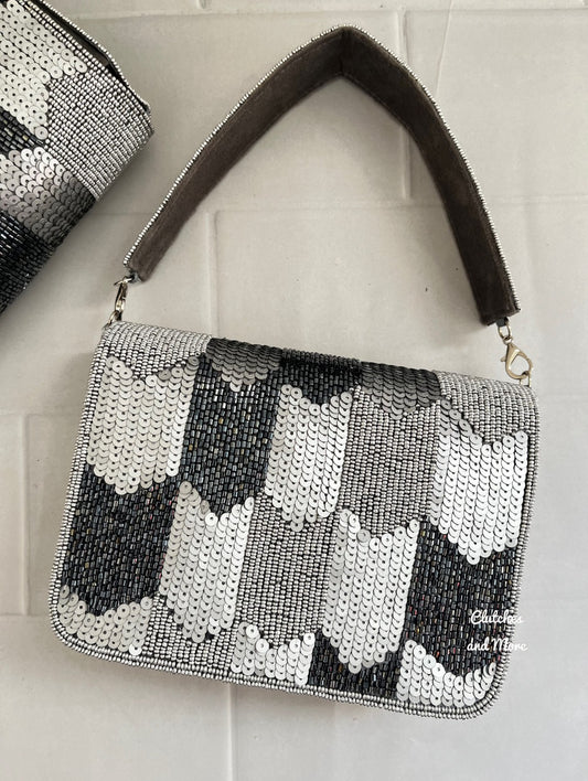 Silver Grey Flap Bag