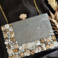 Grey Resin clutch with embellishments