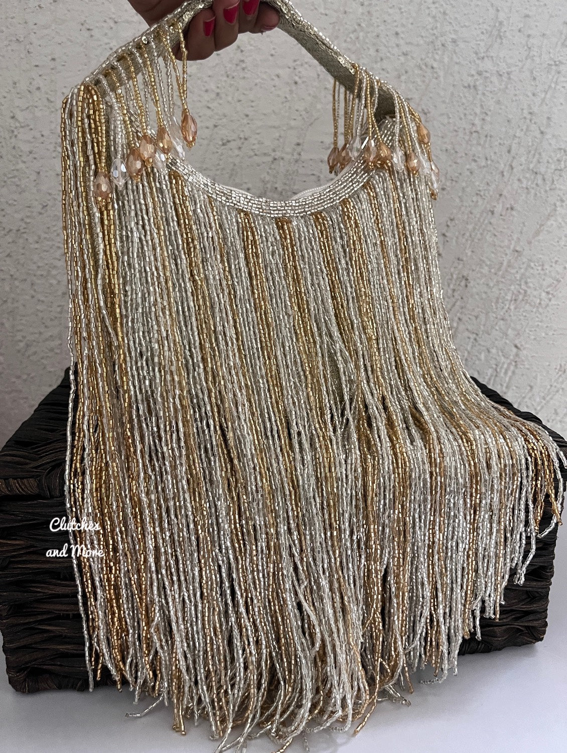 Luxe Moon Fringes Bag Silver Gold mix