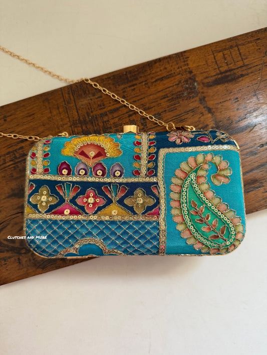 Maharani Party Bag Blue Multi