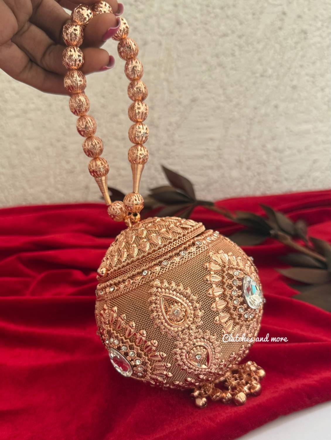 Mini Metal Potli Bag Rose Gold