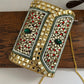 Kasika Kundan Brass Clutch Multicolored
