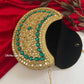 Kasika Kundan Brass Clutch Gold Green