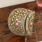 Kasika Kundan Brass Clutch Mini Silver Pink