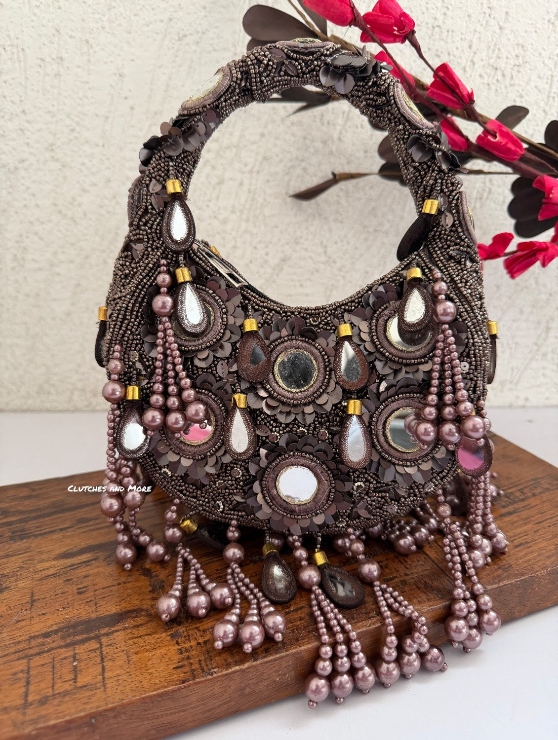 Chandni Brown Mirror Bag