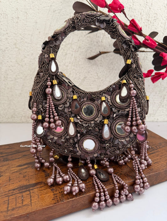 Chandni Brown Mirror Bag
