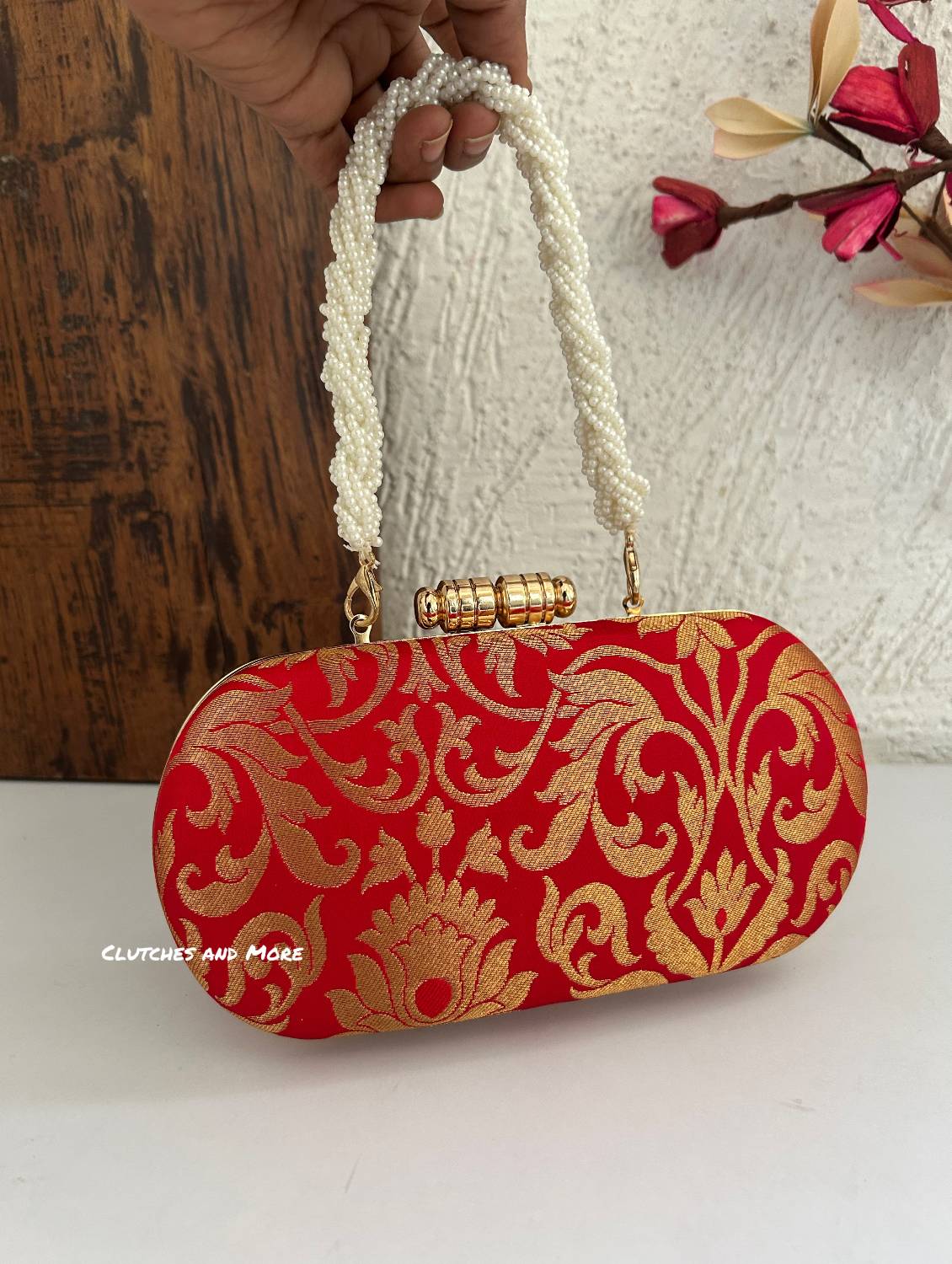 Adaa Banarsi Clutch Red