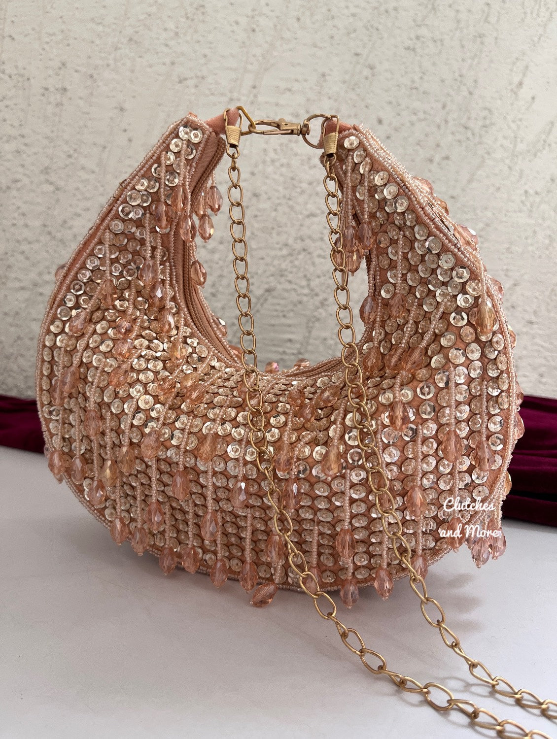 Crystal Chand Rose Gold Clutch