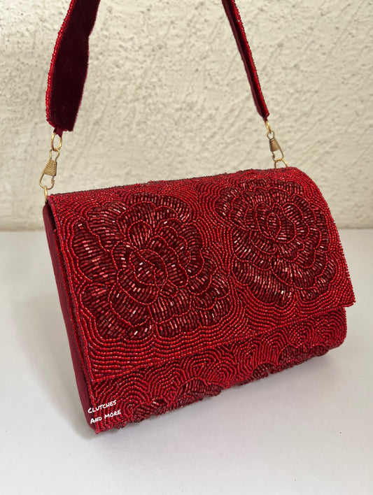 Red Rose Flap Bag