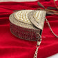 Kasika Kundan Brass Clutch Mini Silver Pearl