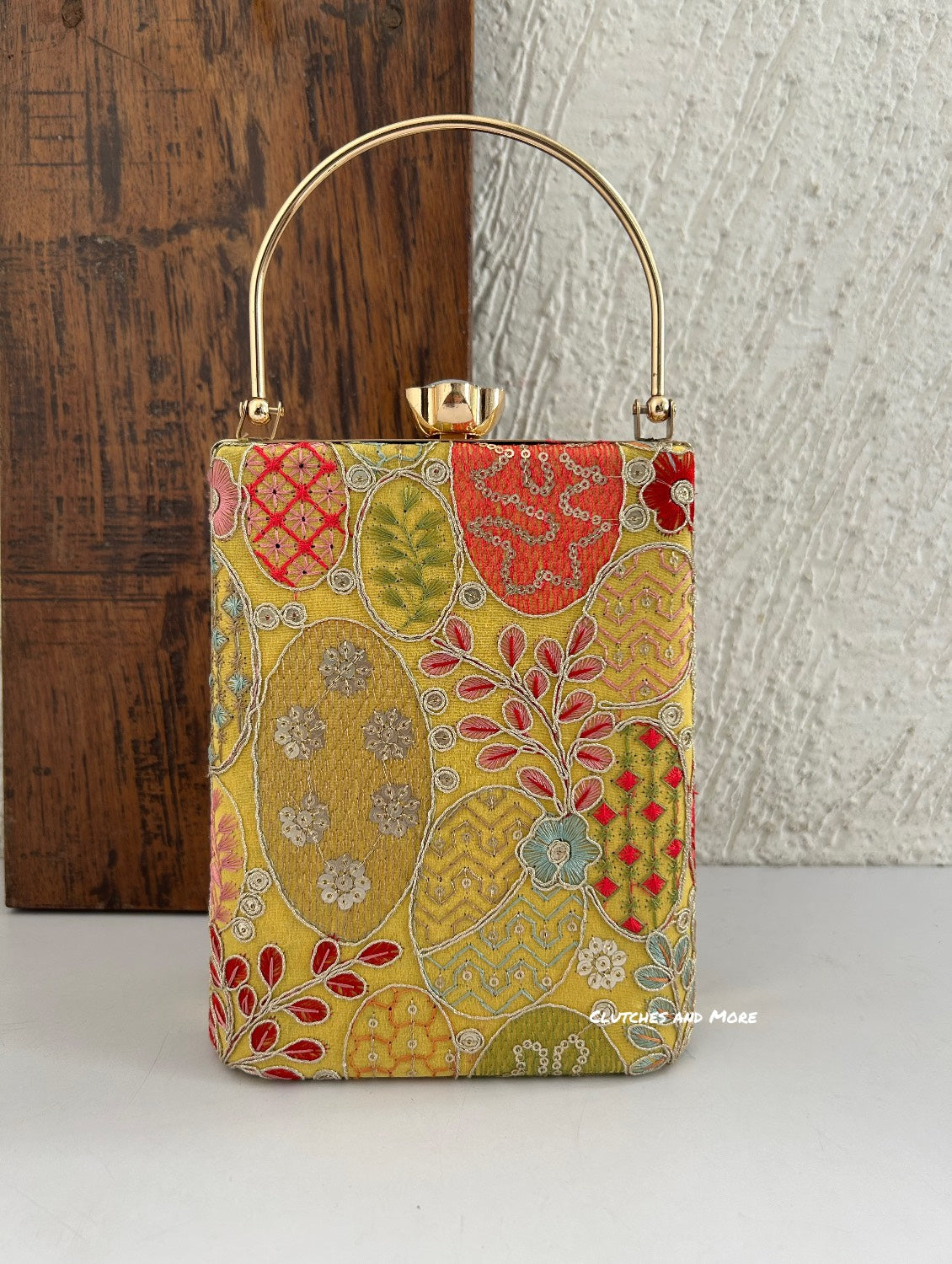 Ibadat Lakhnawi Chikankari Bag Yellow