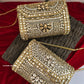 Kashish Kundan Brass Clutch Nude