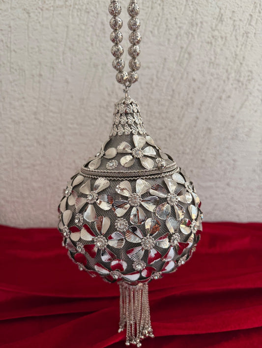 Metal Silver Potli Bag (Big Size)