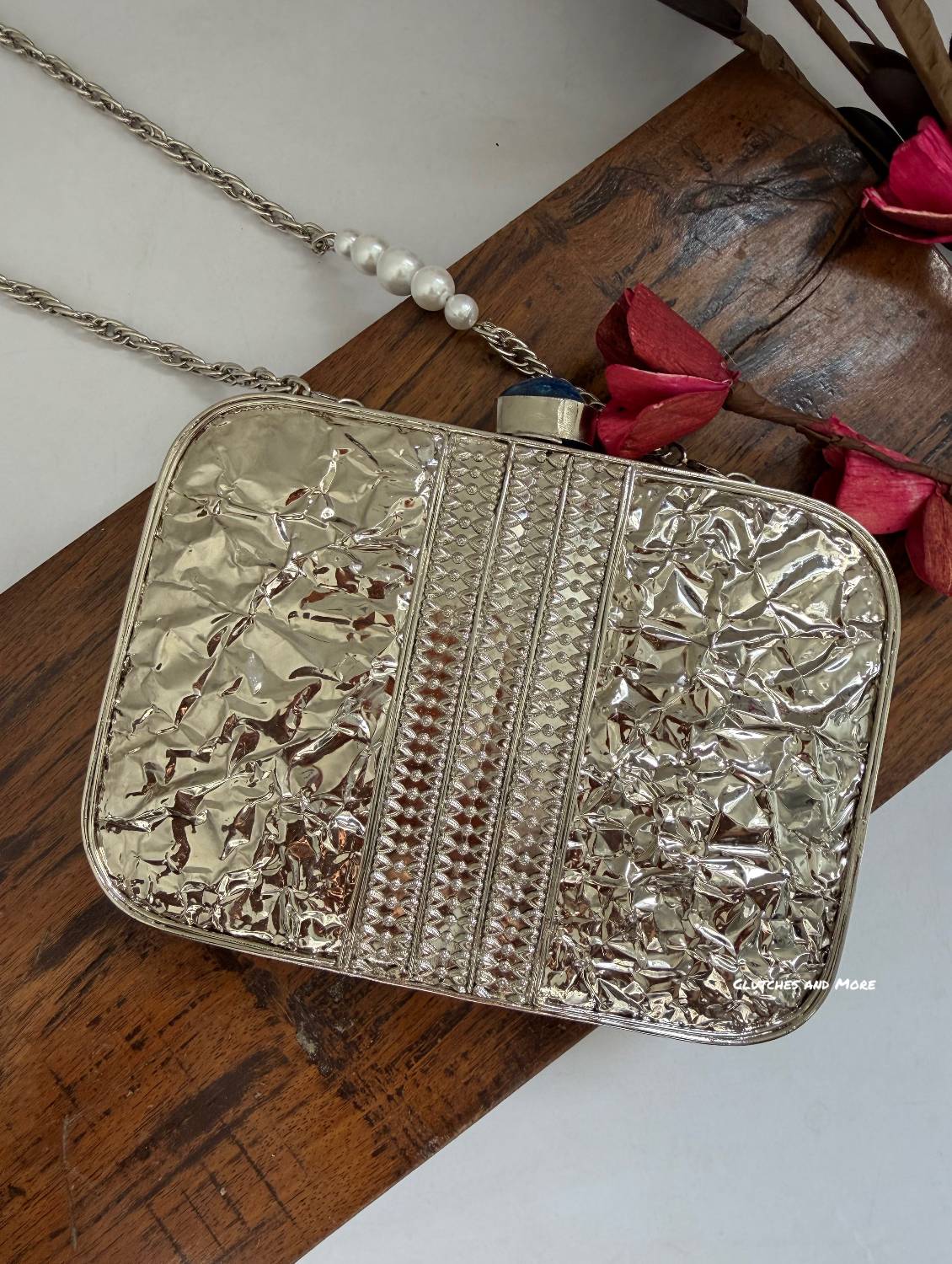 Aqua Mother of Pearl luxury clutch Silver