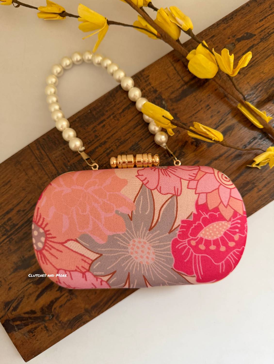 Paradise Pink Floral Clutch