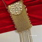 Brass Mother of Pearl Mobile Bag Gold