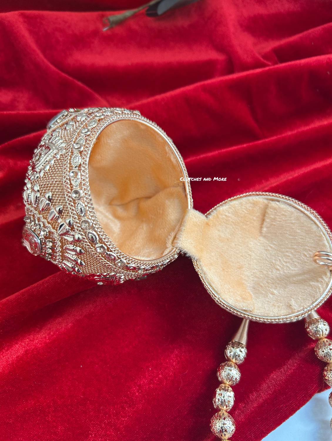 Mini Metal Potli Bag Rose Gold