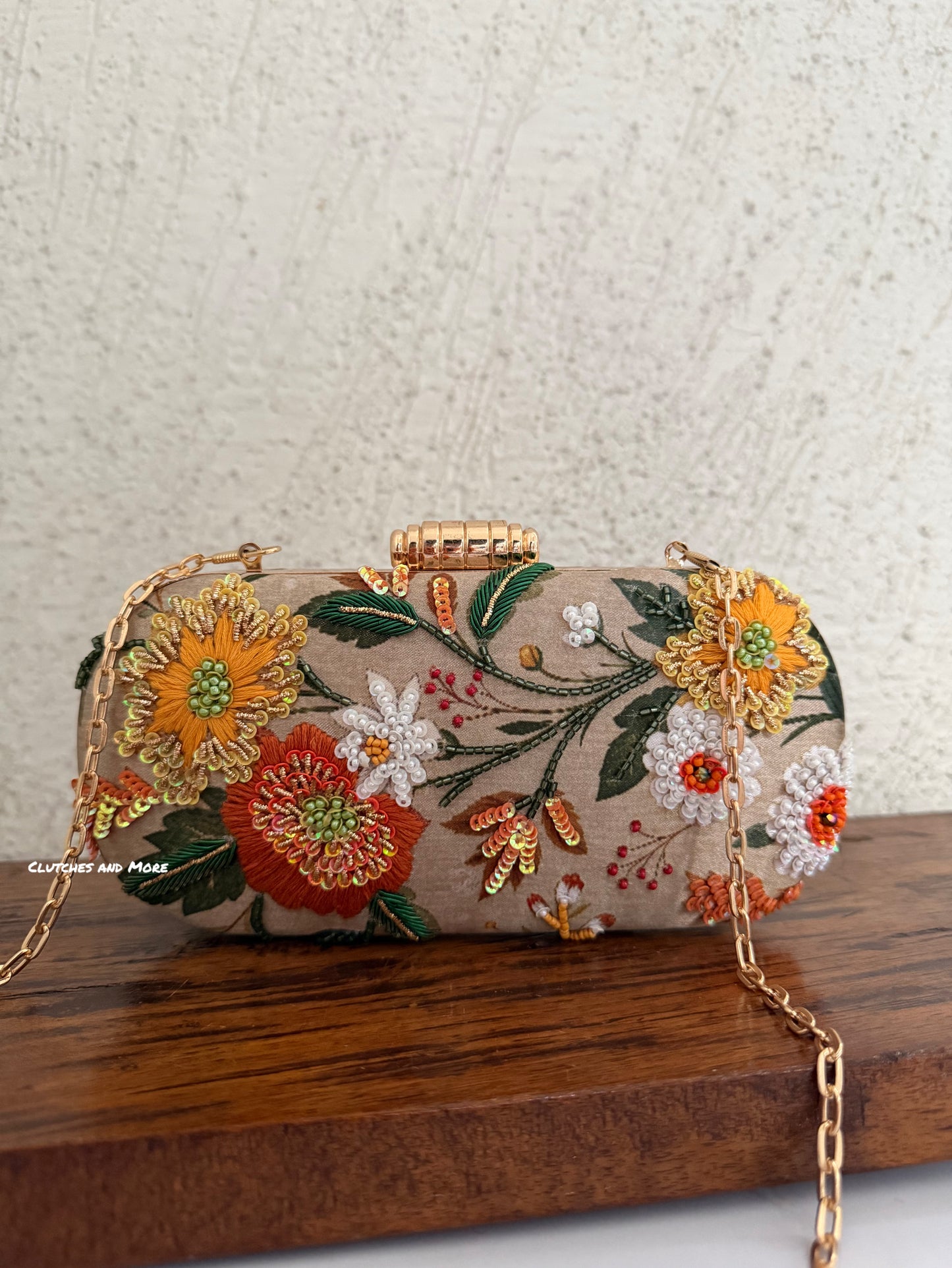 Poppy Floral Capsule Clutch Multicolored