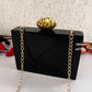 Kundan Black Resin Name clutch with Pearl Handle