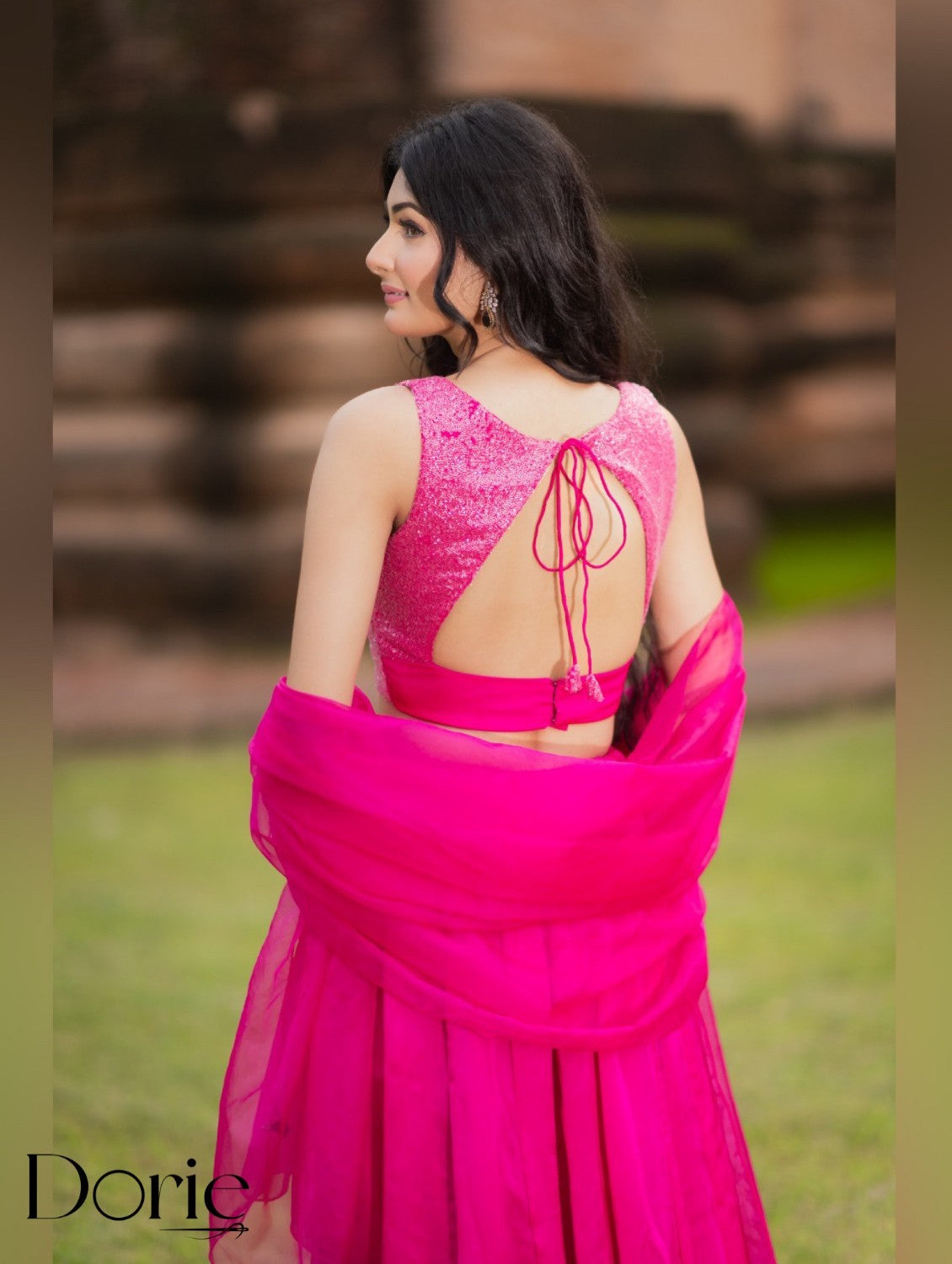 Pink Lehenga Set by Dorie