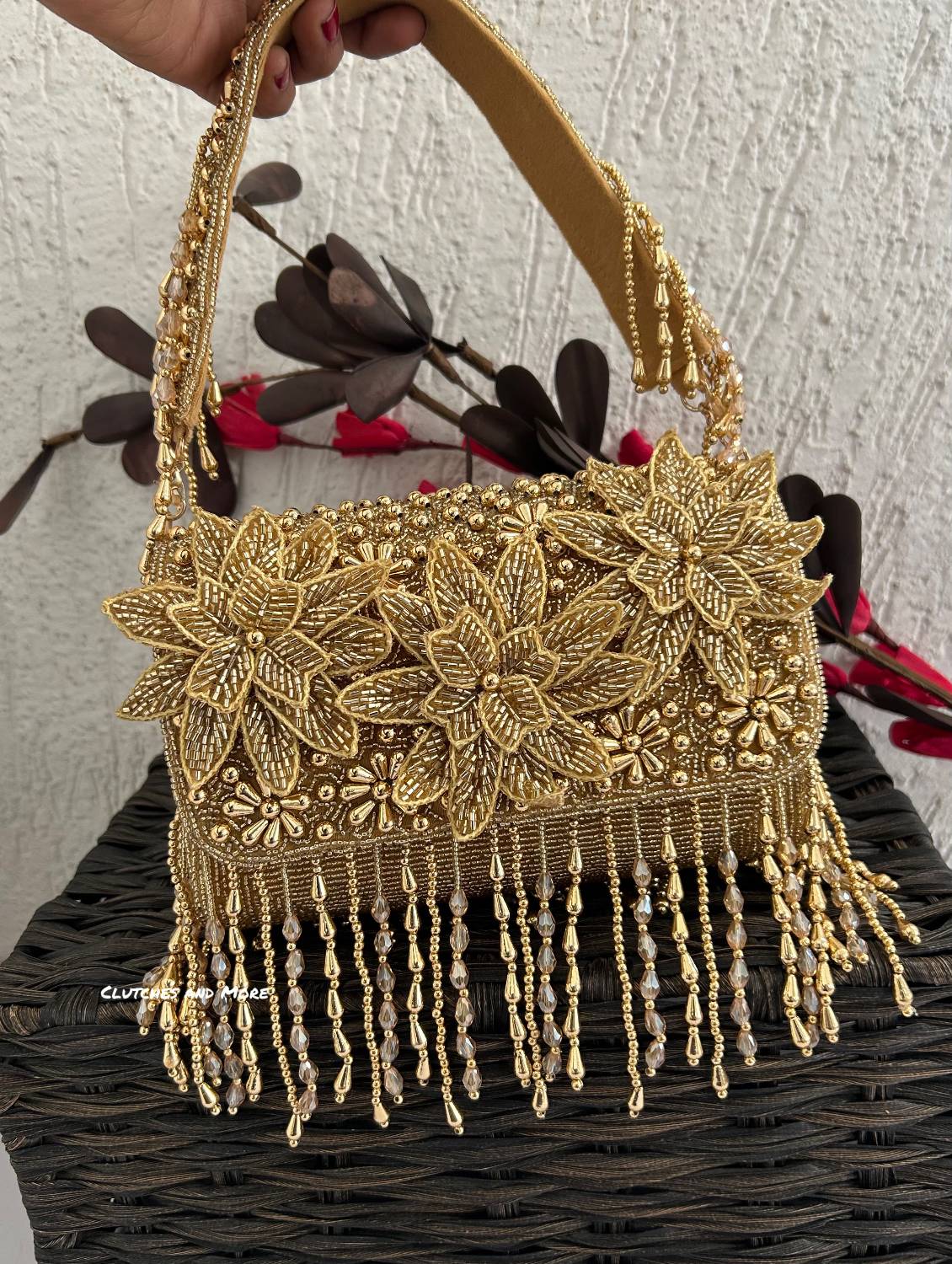 Mariam Gold Flap Bag