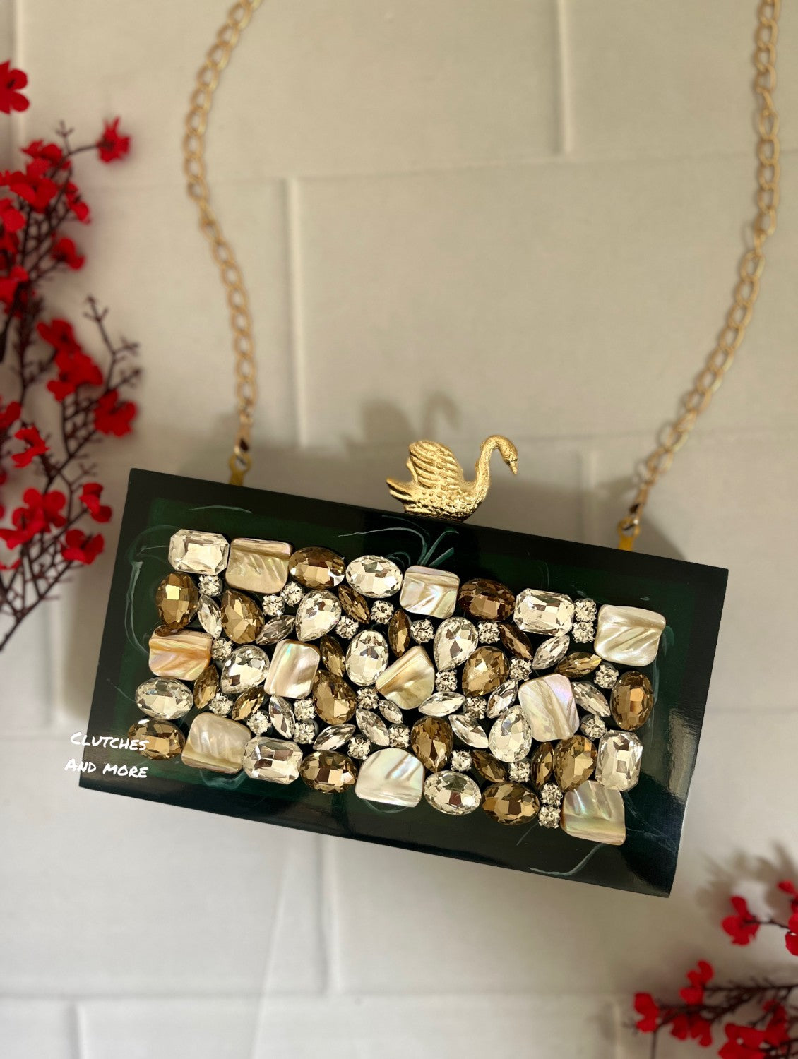 Luxe Bottle Green Resin Clutch