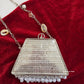 Mini MOP Brass Clutch Silver