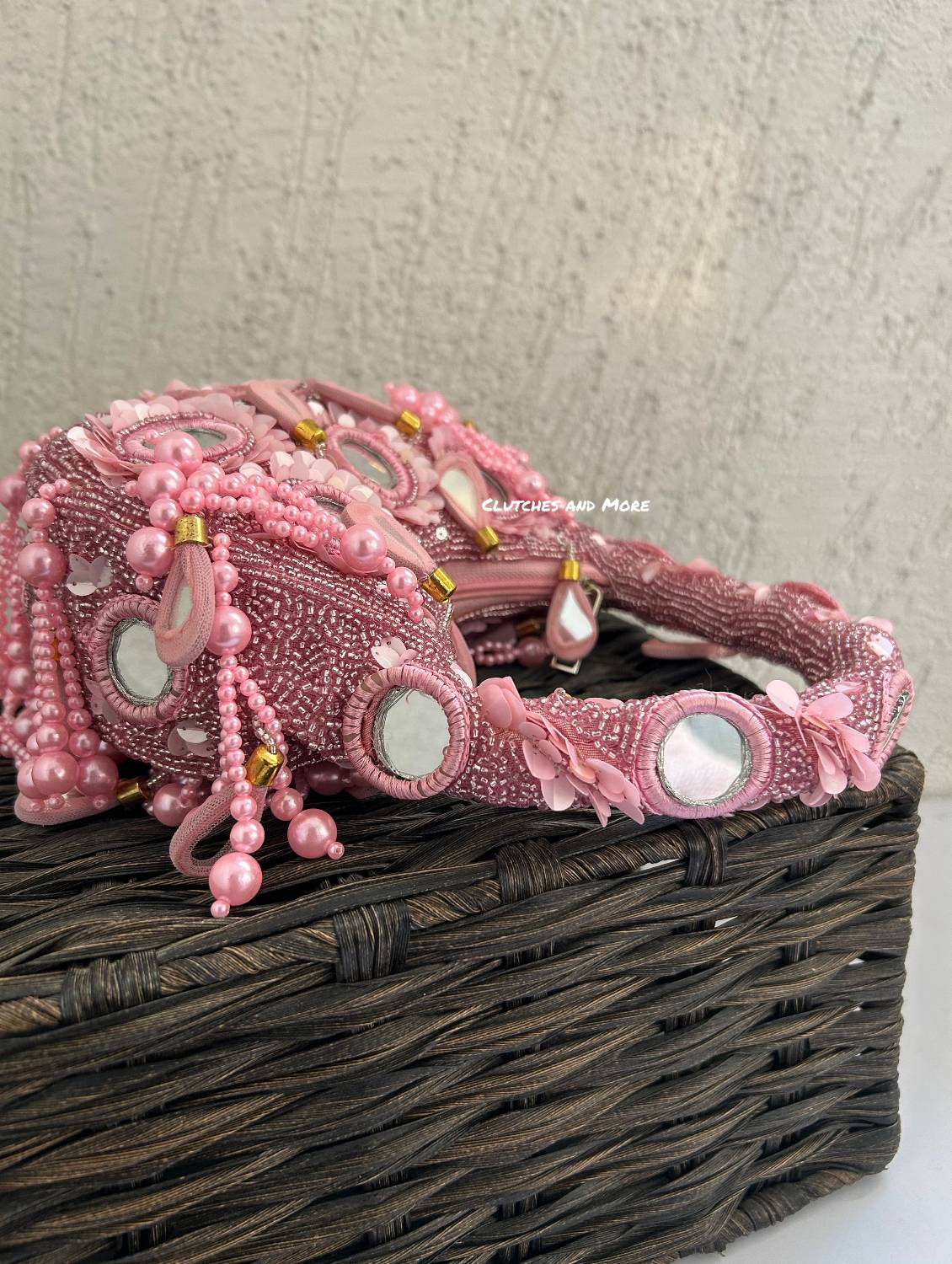 Chandni Pink Mirror Bag