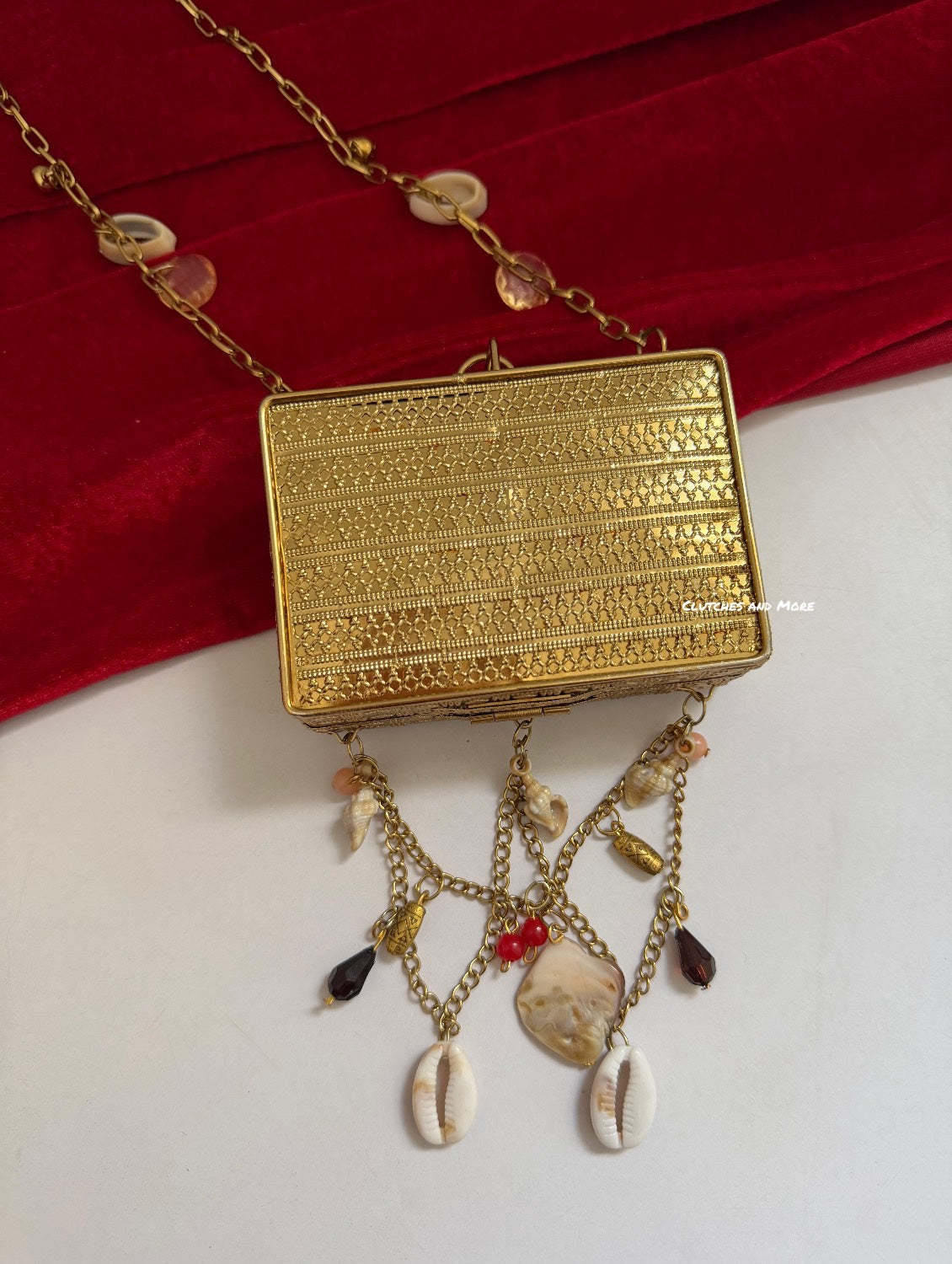 Mini MOP Brass Clutch Multicolored