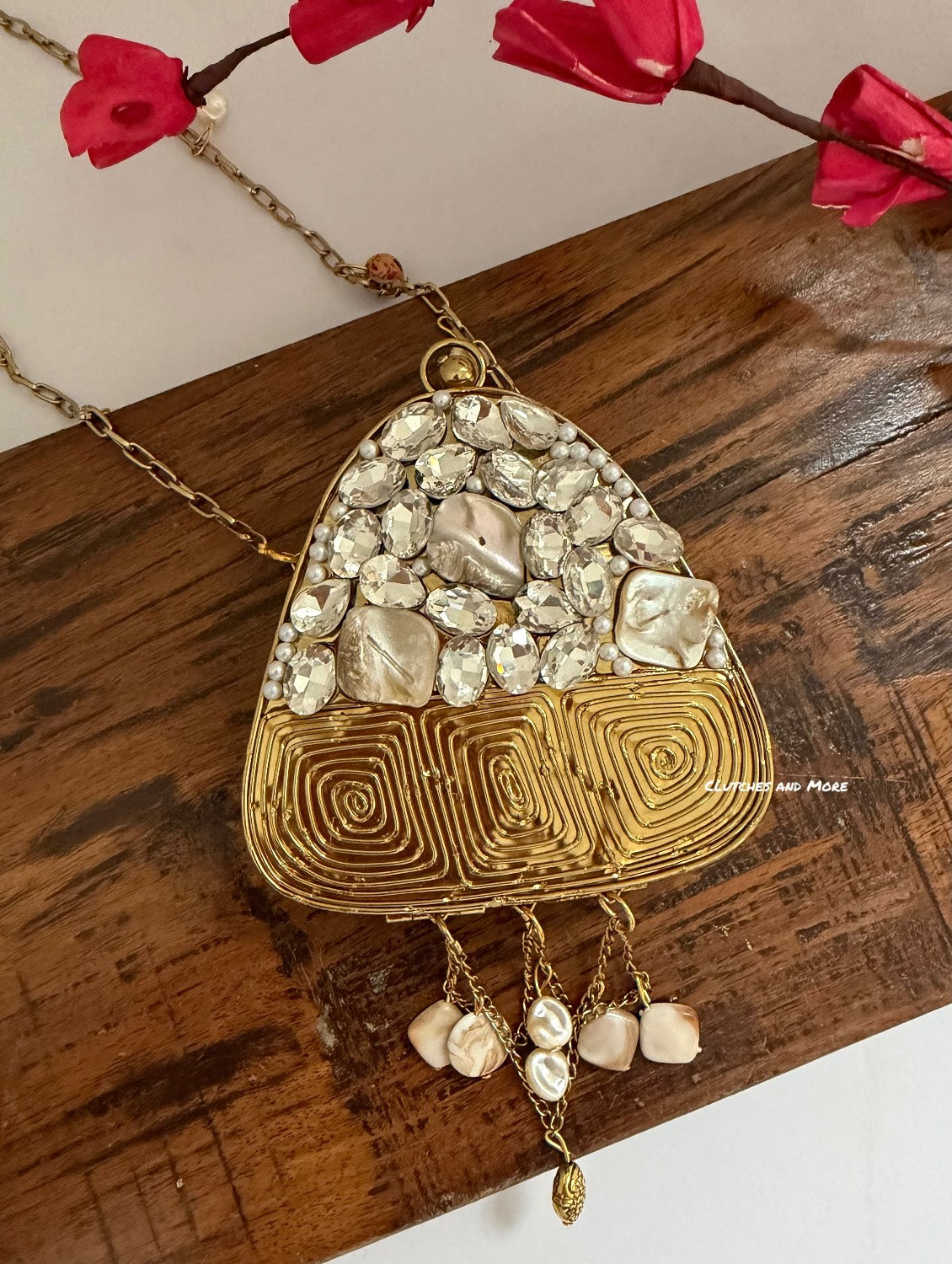Mini Mother of Pearl Clutch Gold