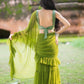 Green Georgette Pre Draped Sharara Saree by Dorie