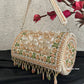 Victoria Cylindrical Beaded Bag Nude